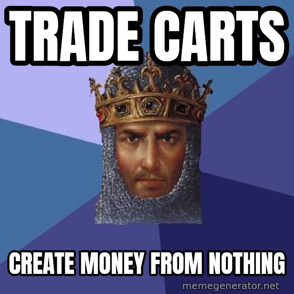 Age Of Empires meme: Trade Carts / Create money from nothing