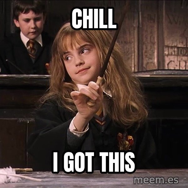 Hermione Leviosa meme: Chill / I got this
