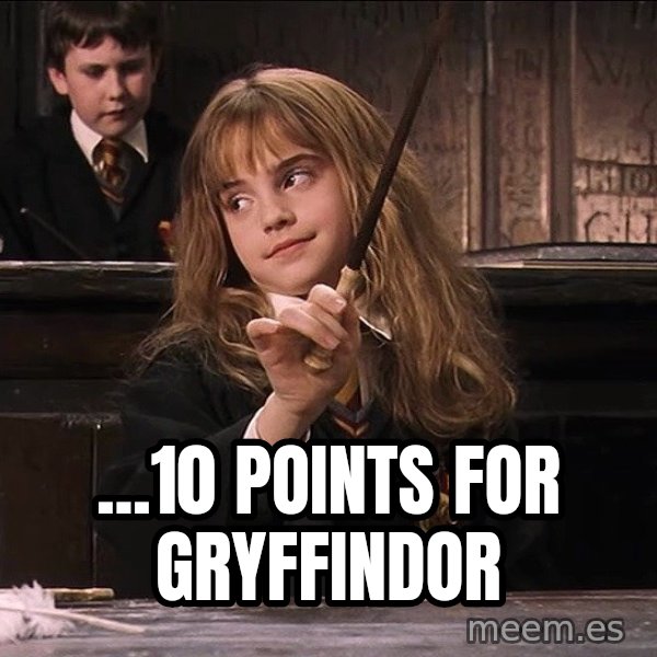Hermione Leviosa meme: ...10 points for Gryffindor