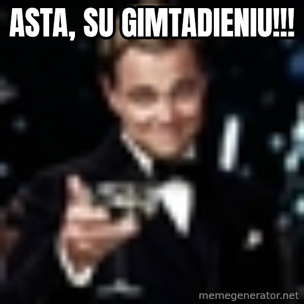 Di Caprio Gatsby meme: Asta, su gimtadieniu!!!