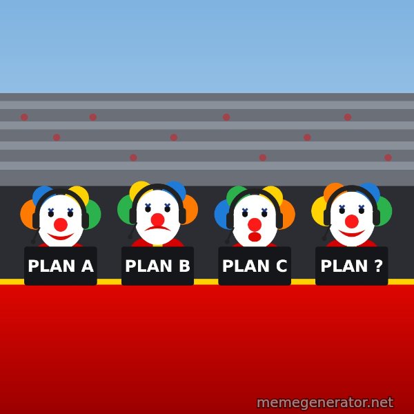Ferrari Clown Pit Wall meme template