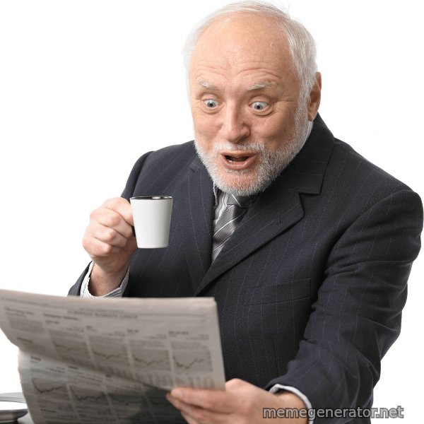 Harold Reading the Newspaper meme template