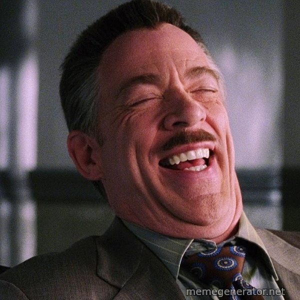J. Jonah Jameson Laughing meme template
